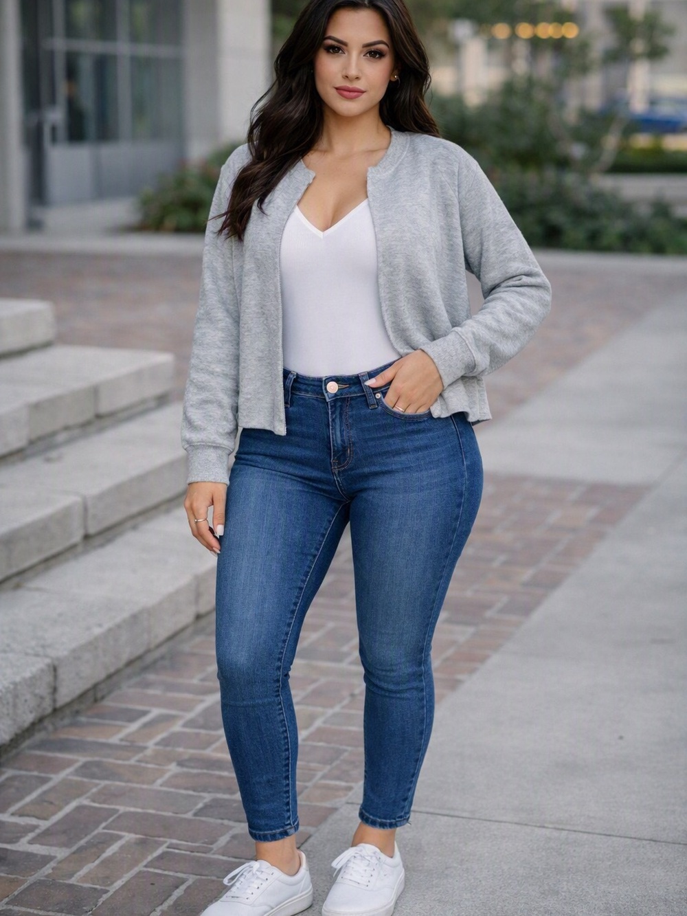 Philosophy Light Gray Open Knit Cardigan Sweater - NWT